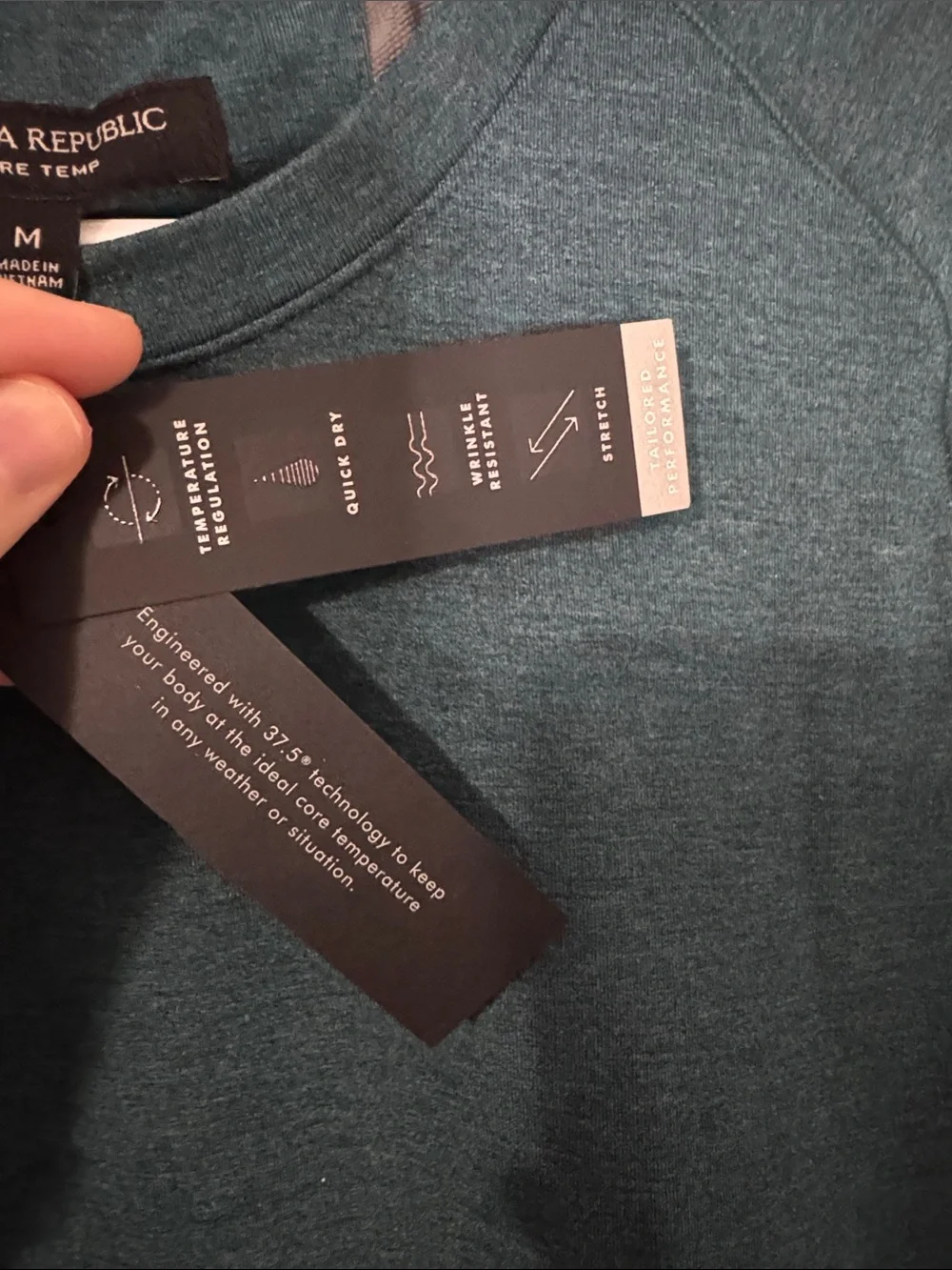 Banana Republic Men’s Medium Dark Teal Long Sleeve Core Temp Crewneck NWT
